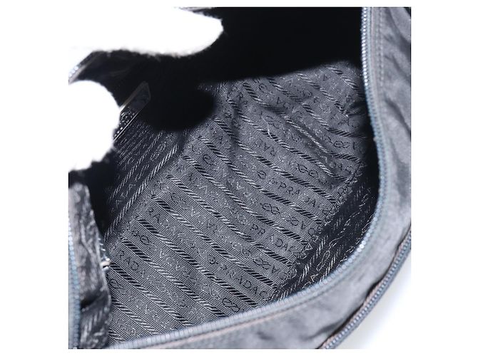 Borsa messenger con zip frontale Prada Tessuto media Nero - vista 5