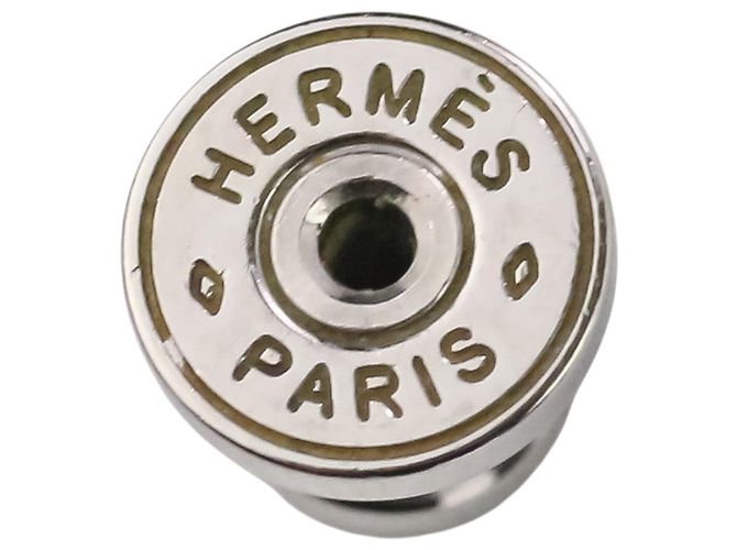 Pendientes Hermès Loop Grand PM en aluminio azul marino Negro - vista 10