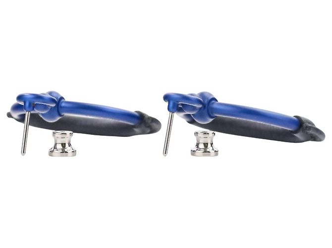 Pendientes Hermès Loop Grand PM en aluminio azul marino Negro - vista 8