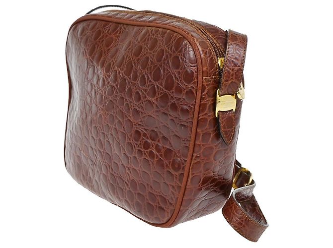 Salvatore Ferragamo Vala Leather Marrone - vista 4