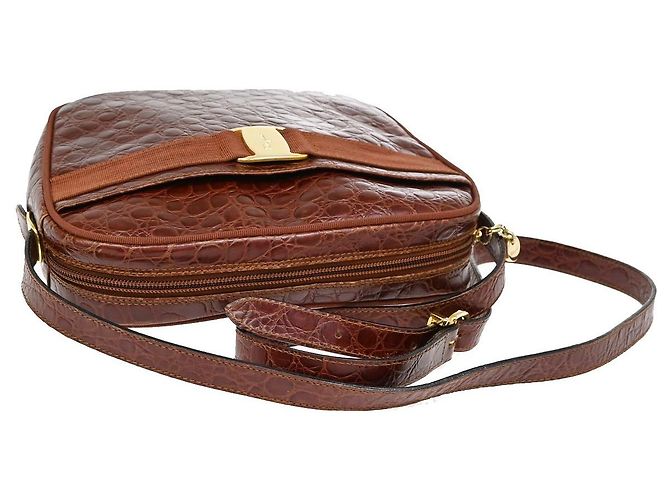 Salvatore Ferragamo Vala Leather Marrone - vista 7