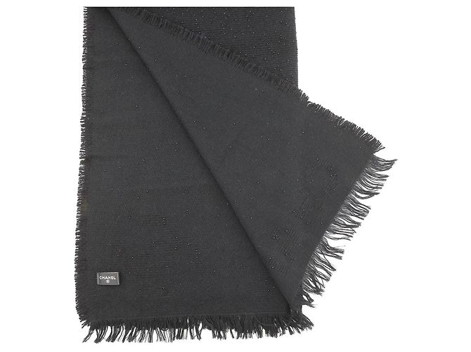 Timeless Bufanda de cachemira y seda negra Chanel Negro - vista 2
