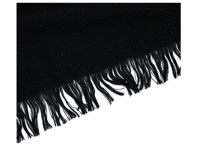 Timeless Bufanda de cachemira y seda negra Chanel Negro - vista 4