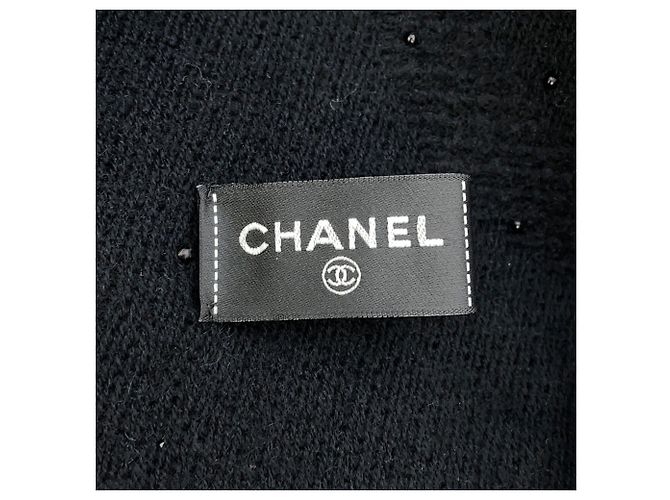 Timeless Bufanda de cachemira y seda negra Chanel Negro - vista 7