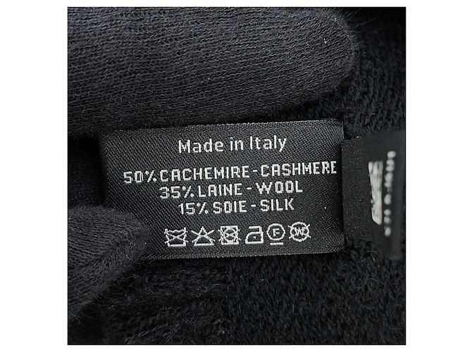 Timeless Bufanda de cachemira y seda negra Chanel Negro - vista 8