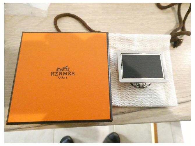 Hermès Gürtelschnalle Stahl silber 32mm - Ansicht 3