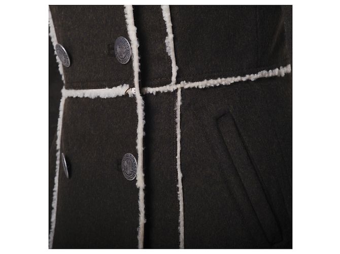 Prada Vintage Wool Jacket with Fur Collar Grey - view 4