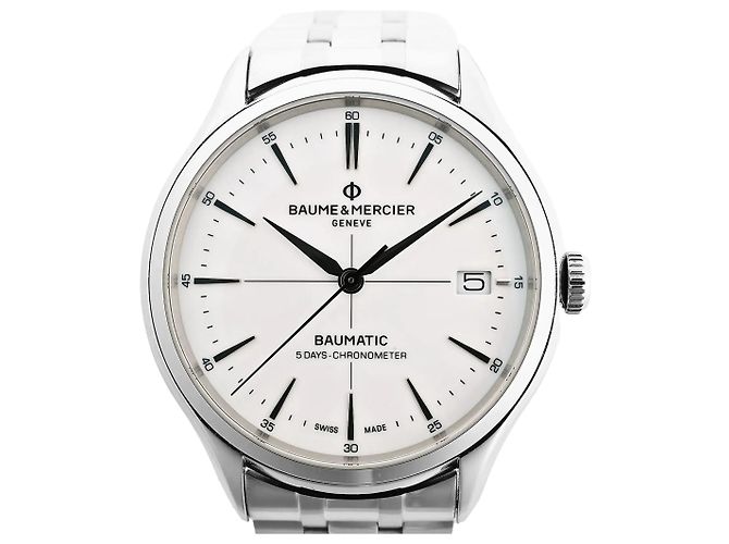 Relógio Baume & Mercier Clifton Vomatic M0A10505 6197815 SS AT com mostrador branco - vista 2