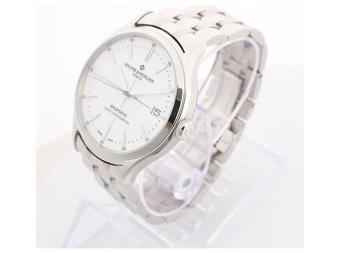 Relógio Baume & Mercier Clifton Vomatic M0A10505 6197815 SS AT com mostrador branco - vista 3