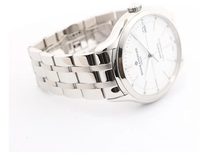 Relógio Baume & Mercier Clifton Vomatic M0A10505 6197815 SS AT com mostrador branco - vista 5