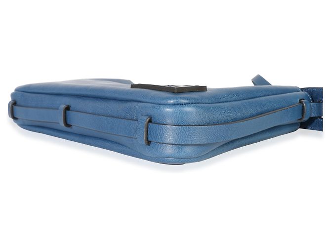 Baguette Borsa a spalla Simply Fendi media in nappa blu - vista 6