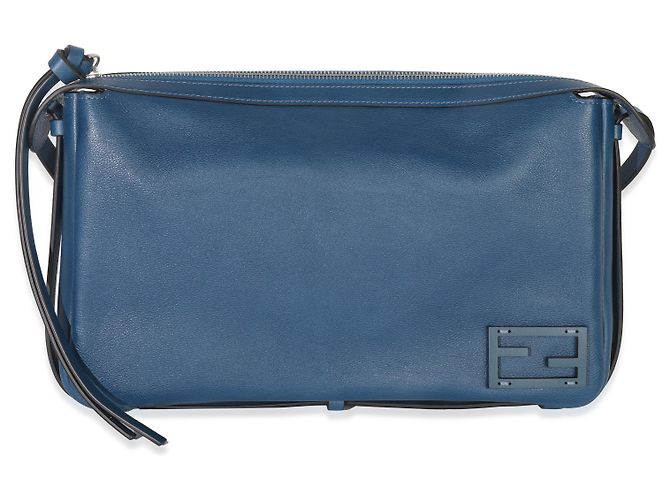 Baguette Borsa a spalla Simply Fendi media in nappa blu - vista 8