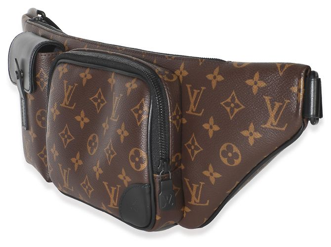 Bumbag Christopher in tela Monogram Macassar di Louis Vuitton Marrone - vista 3