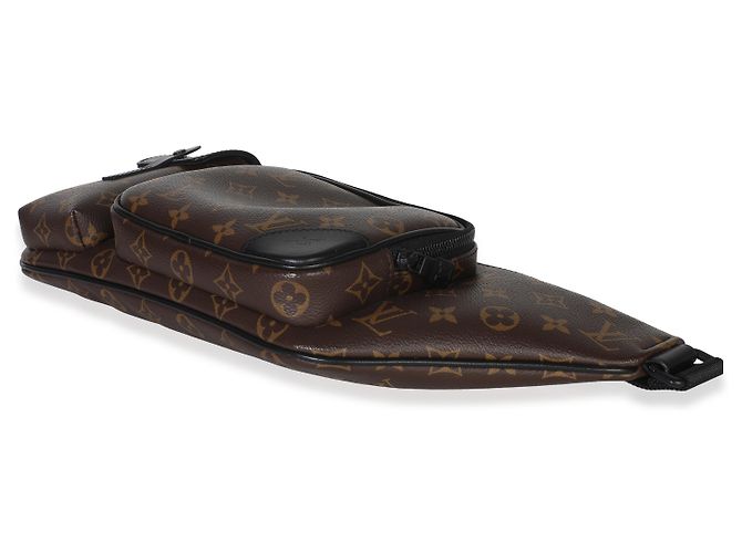 Bumbag Christopher in tela Monogram Macassar di Louis Vuitton Marrone - vista 5