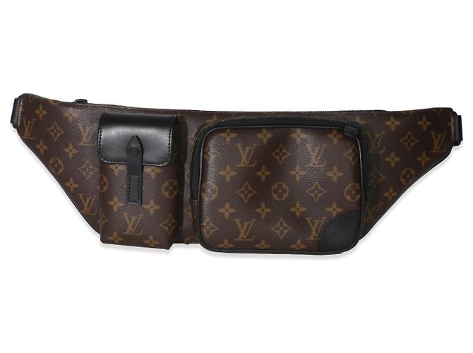 Bumbag Christopher in tela Monogram Macassar di Louis Vuitton Marrone - vista 7