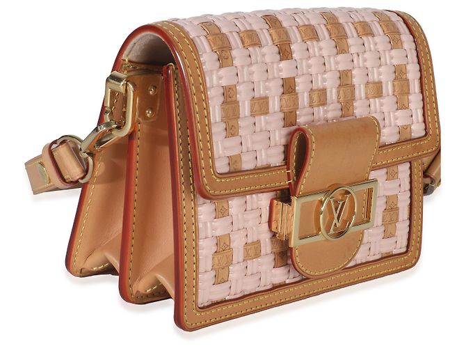 Louis Vuitton Pelle Rosa Marrone Intrecciata Dauphine PM Multicolore Beige - vista 4