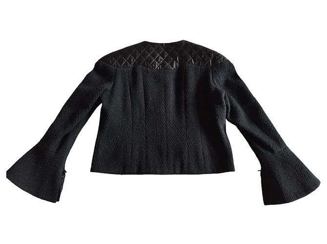 Giacca Chanel nera in lana e seta trapuntata A/I 2020-2021 Nero - vista 6