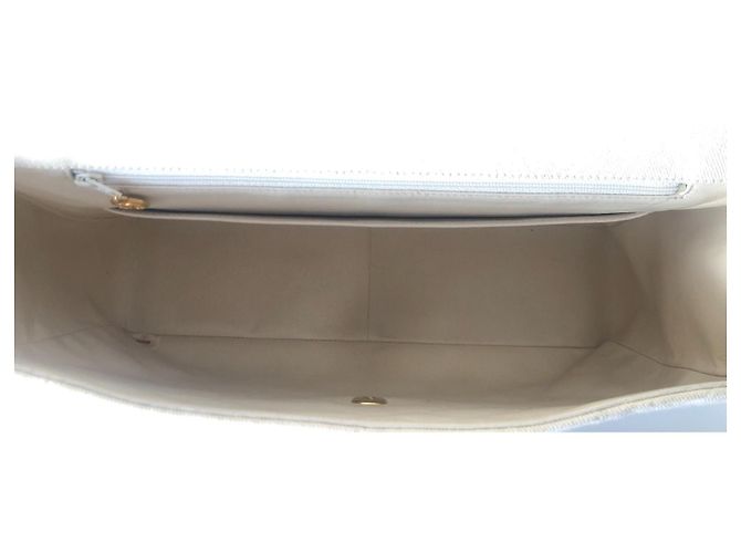 Borsa Chanel Timeless Maxi Jumbo in Tela Ecru Trapuntata Bianco - vista 15