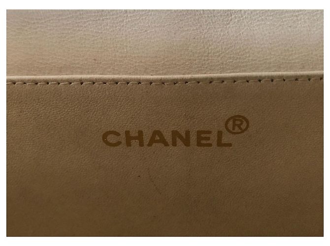 Borsa Chanel Timeless Maxi Jumbo in Tela Ecru Trapuntata Bianco - vista 16
