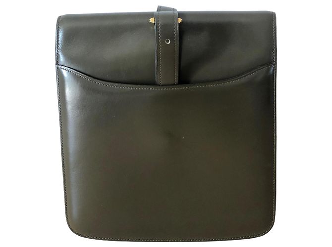 Hermès Hermes 2002 Olivgrüne Boxledertasche - Ansicht 4
