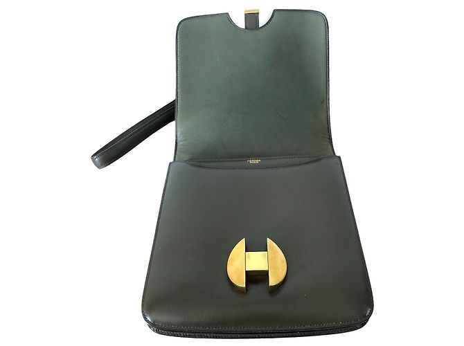 Hermès Hermes 2002 Olivgrüne Boxledertasche - Ansicht 7