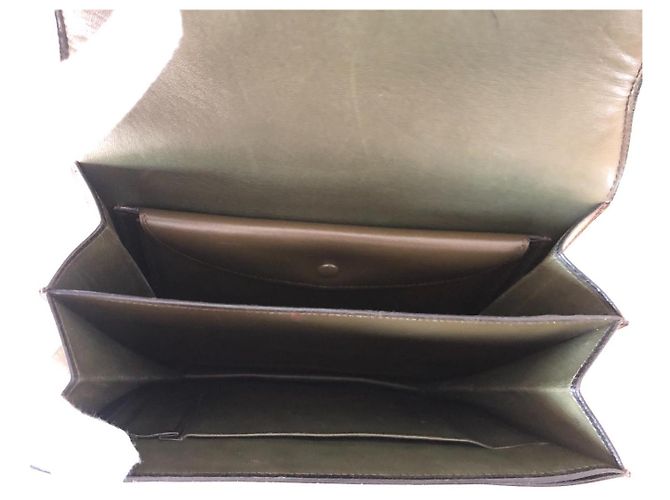 Hermès Hermes 2002 Olivgrüne Boxledertasche - Ansicht 9