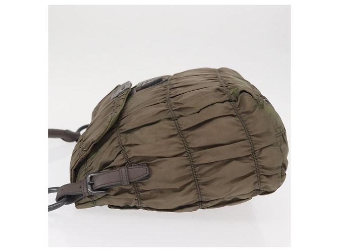 Prada Gaufre Hobo Convertibile Tessuto Grande Marrone - vista 4