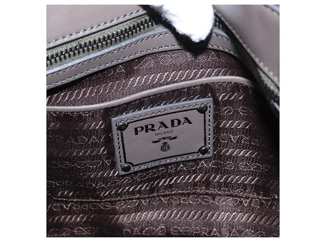 Prada Gaufre Hobo Convertibile Tessuto Grande Marrone - vista 6
