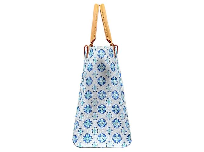 Borsa a Spalla Louis Vuitton On the Go MM Bianco Blu - vista 4