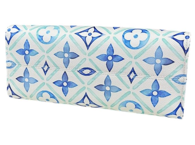 Borsa a Spalla Louis Vuitton On the Go MM Bianco Blu - vista 5