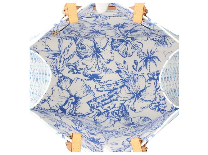 Borsa a Spalla Louis Vuitton On the Go MM Bianco Blu - vista 6