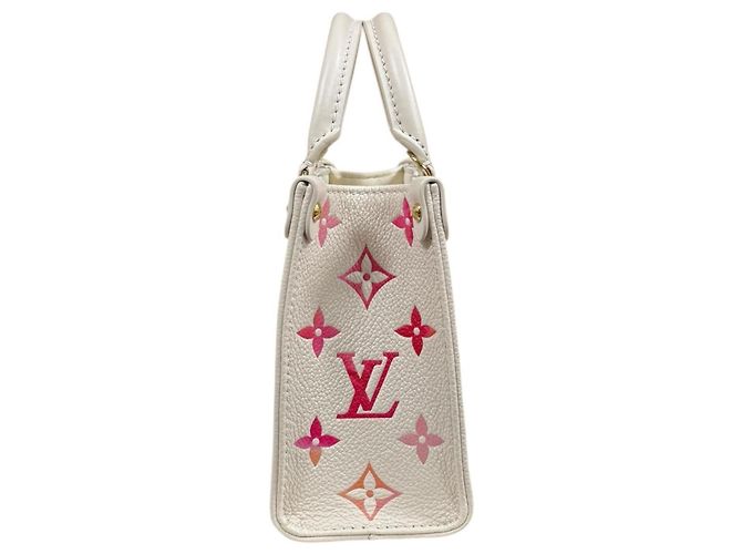 Borsa a Spalla On the Go BB Sunrise Aquarelle di Louis Vuitton Rosa Bianco Arancione - vista 4