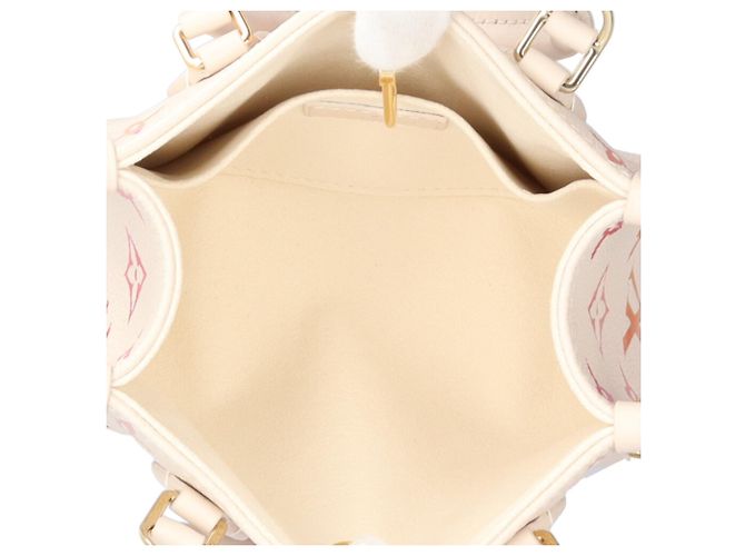 Borsa a Spalla On the Go BB Sunrise Aquarelle di Louis Vuitton Rosa Bianco Arancione - vista 6
