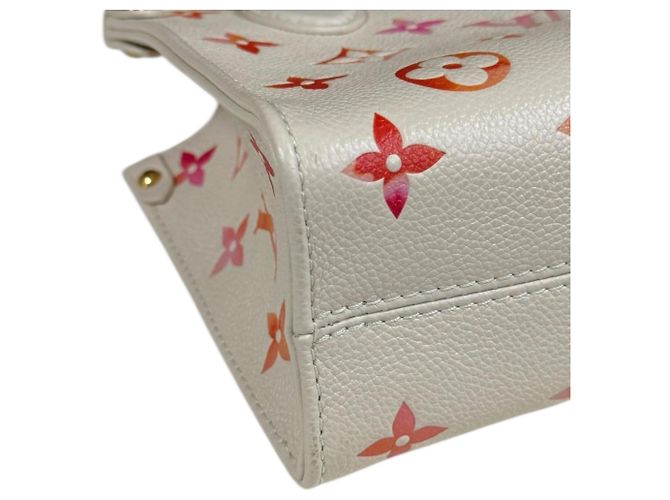 Borsa a Spalla On the Go BB Sunrise Aquarelle di Louis Vuitton Rosa Bianco Arancione - vista 9