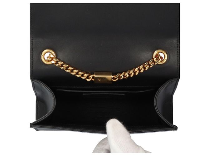 Borsa a Spalla in Pelle Saint Laurent Nero Rosso - vista 6
