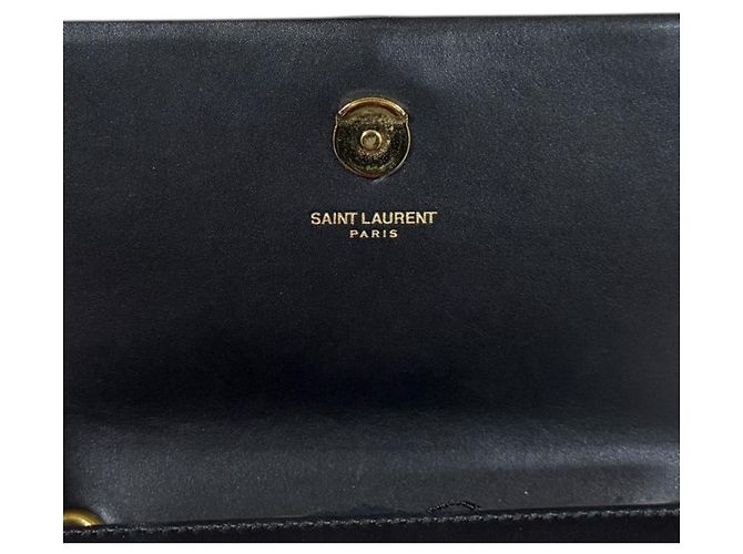 Borsa a Spalla in Pelle Saint Laurent Nero Rosso - vista 7