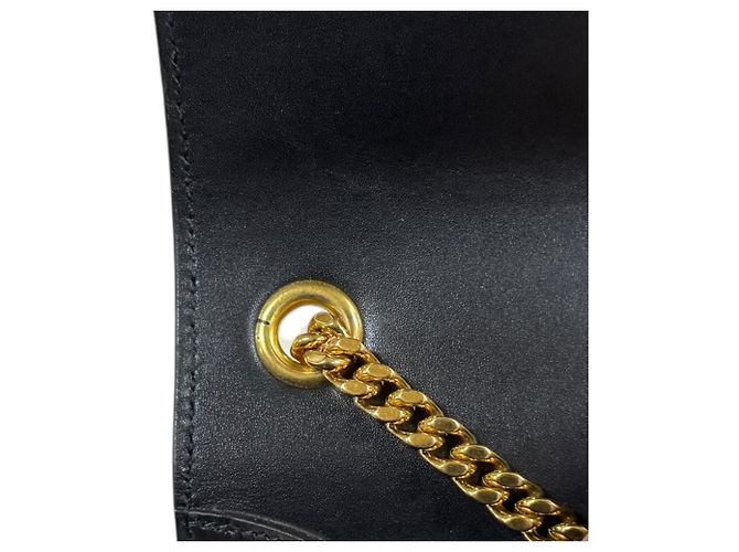Borsa a Spalla in Pelle Saint Laurent Nero Rosso - vista 8