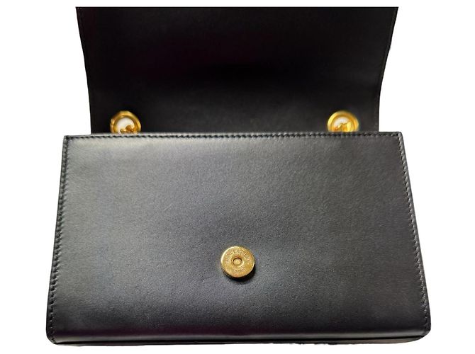 Borsa a Spalla in Pelle Saint Laurent Nero Rosso - vista 9