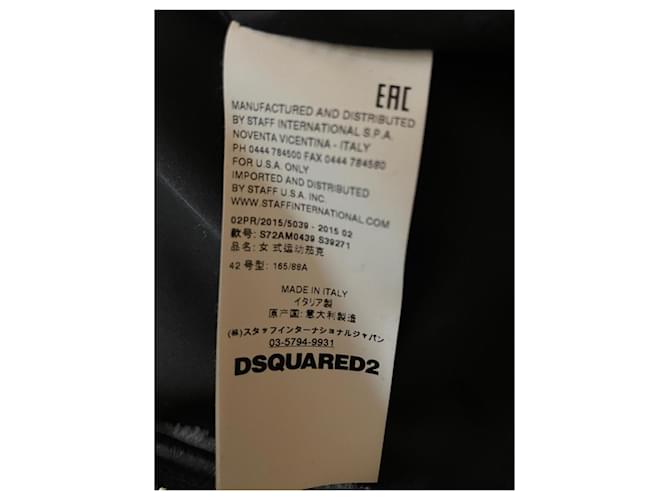 DSQUARED2 ICON Lederjacke mit Fell Braun Schwarz Beige Kamel - Ansicht 11