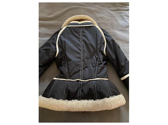 DSQUARED2 ICON Lederjacke mit Fell Braun Schwarz Beige Kamel - Ansicht 6
