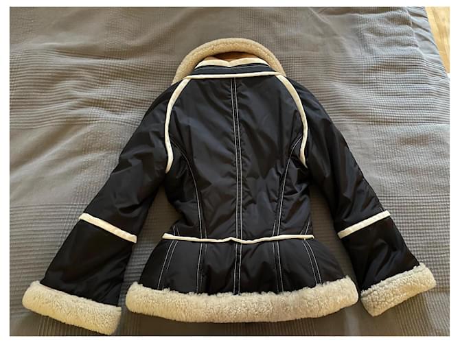 DSQUARED2 ICON Lederjacke mit Fell Braun Schwarz Beige Kamel - Ansicht 7