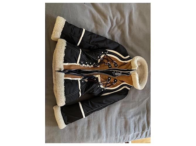 DSQUARED2 ICON Lederjacke mit Fell Braun Schwarz Beige Kamel - Ansicht 8