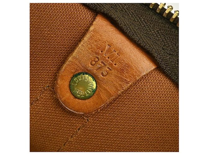 Borsa Keepall Louis Vuitton in tela Monogram 55 Marrone - vista 5