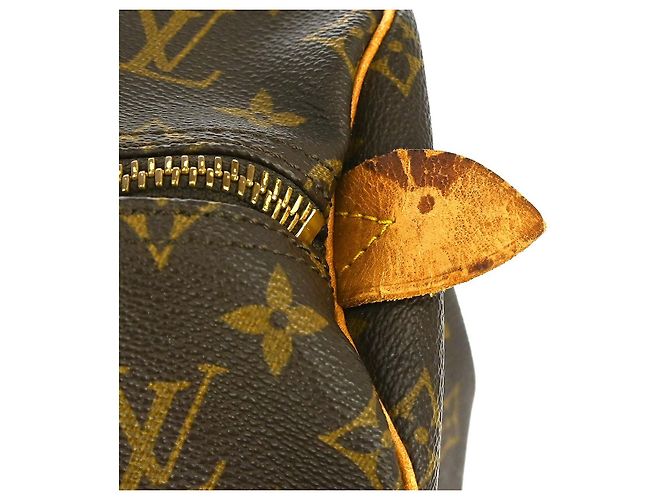 Borsa Keepall Louis Vuitton in tela Monogram 55 Marrone - vista 7