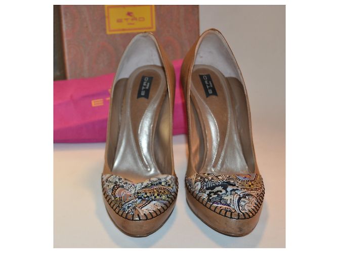 Etro Pumps aus Leder und Canvas 37 IT Mehrfarben - Ansicht 2