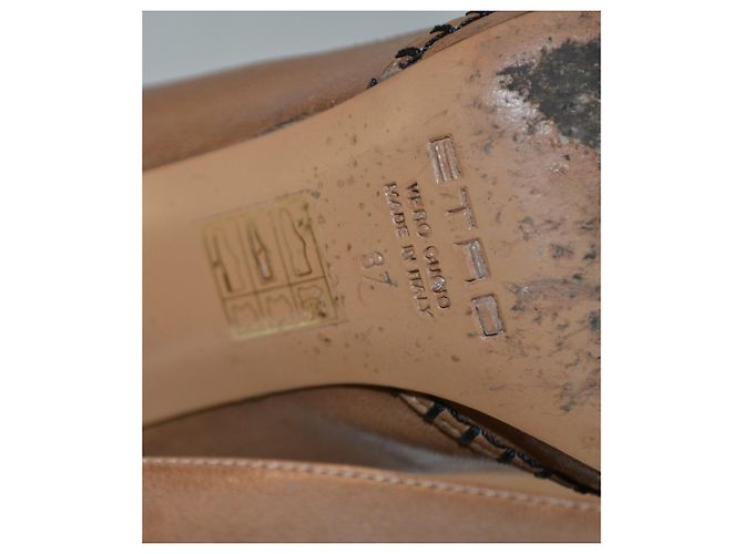 Etro Pumps aus Leder und Canvas 37 IT Mehrfarben - Ansicht 5