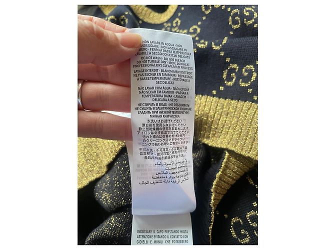 Pull Gucci Monogramme Doré et Noir - vue 6