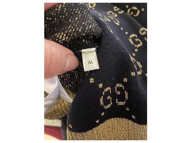 Pull Gucci Monogramme Doré et Noir - vue 8