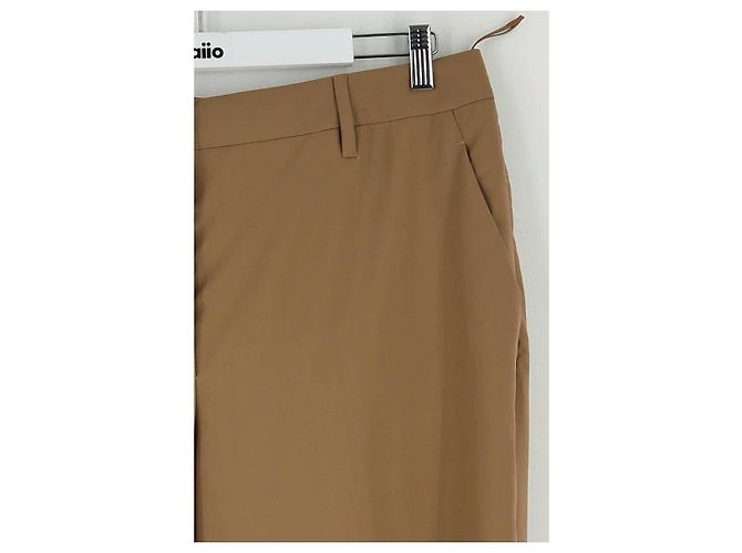 Prada Calça reta de lã marrom - vista 3
