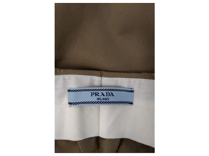 Prada Calça reta de lã marrom - vista 5